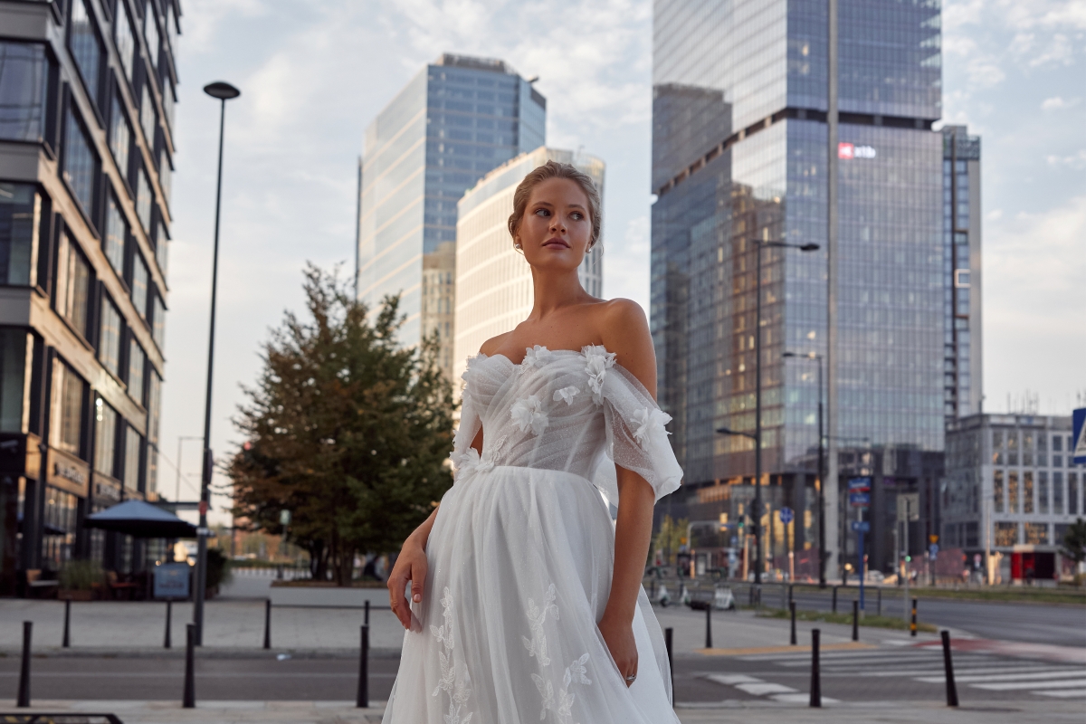 city wedding dress